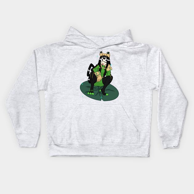 Amphibian Girl Kids Hoodie by GroundNova